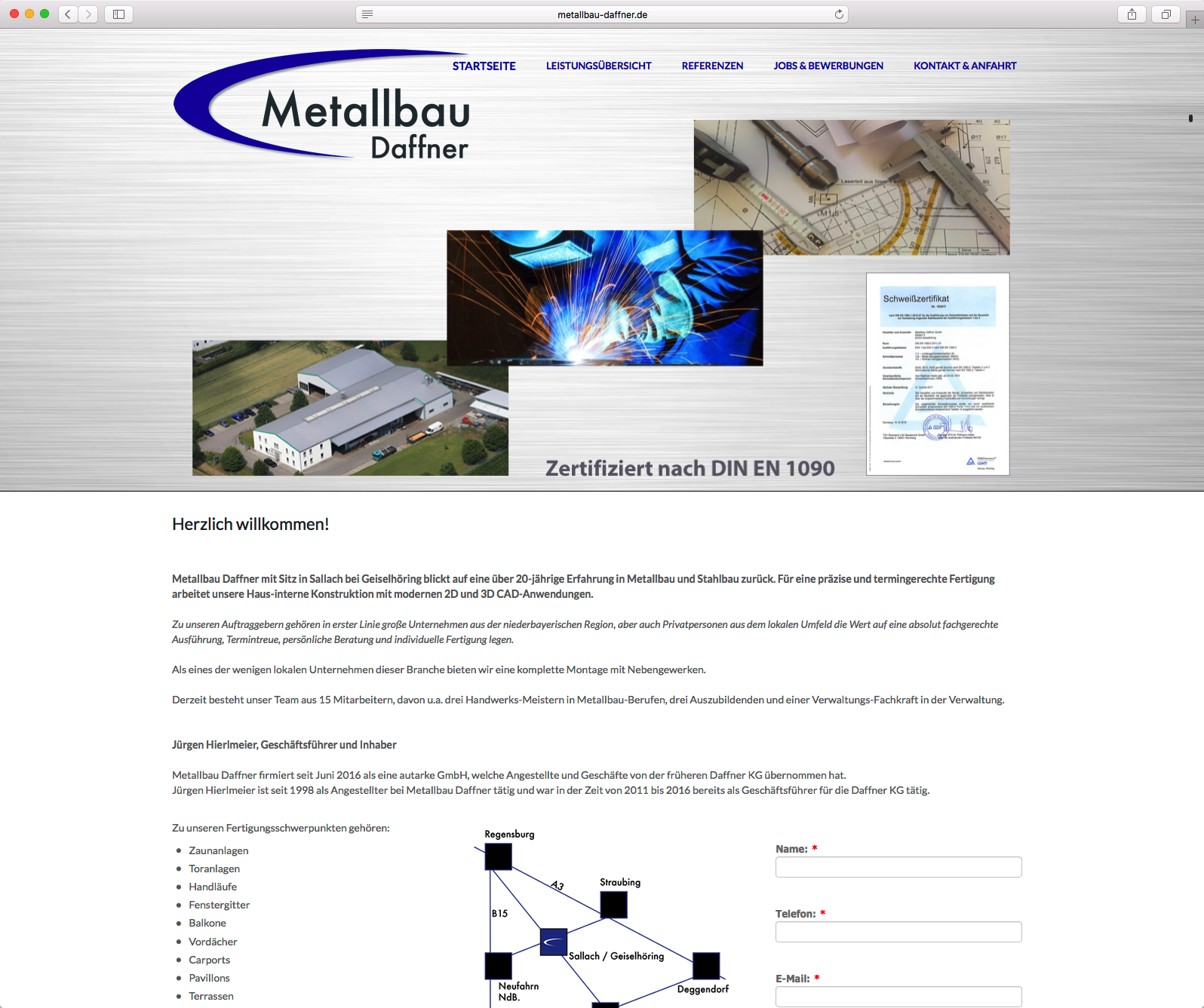 Webdesign Referenz Metallbau Daffner